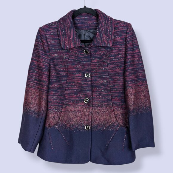 Purple & Blue Metallic Gradient Jacket - Picture 6 of 11
